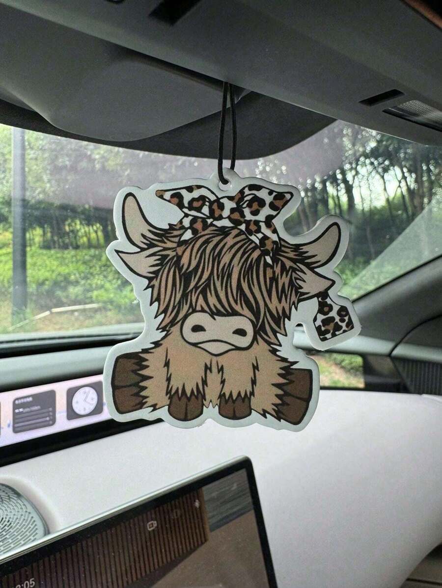 Car Air Freshener - 만화풍 하이랜드 소 자동차 방향제, 백미러