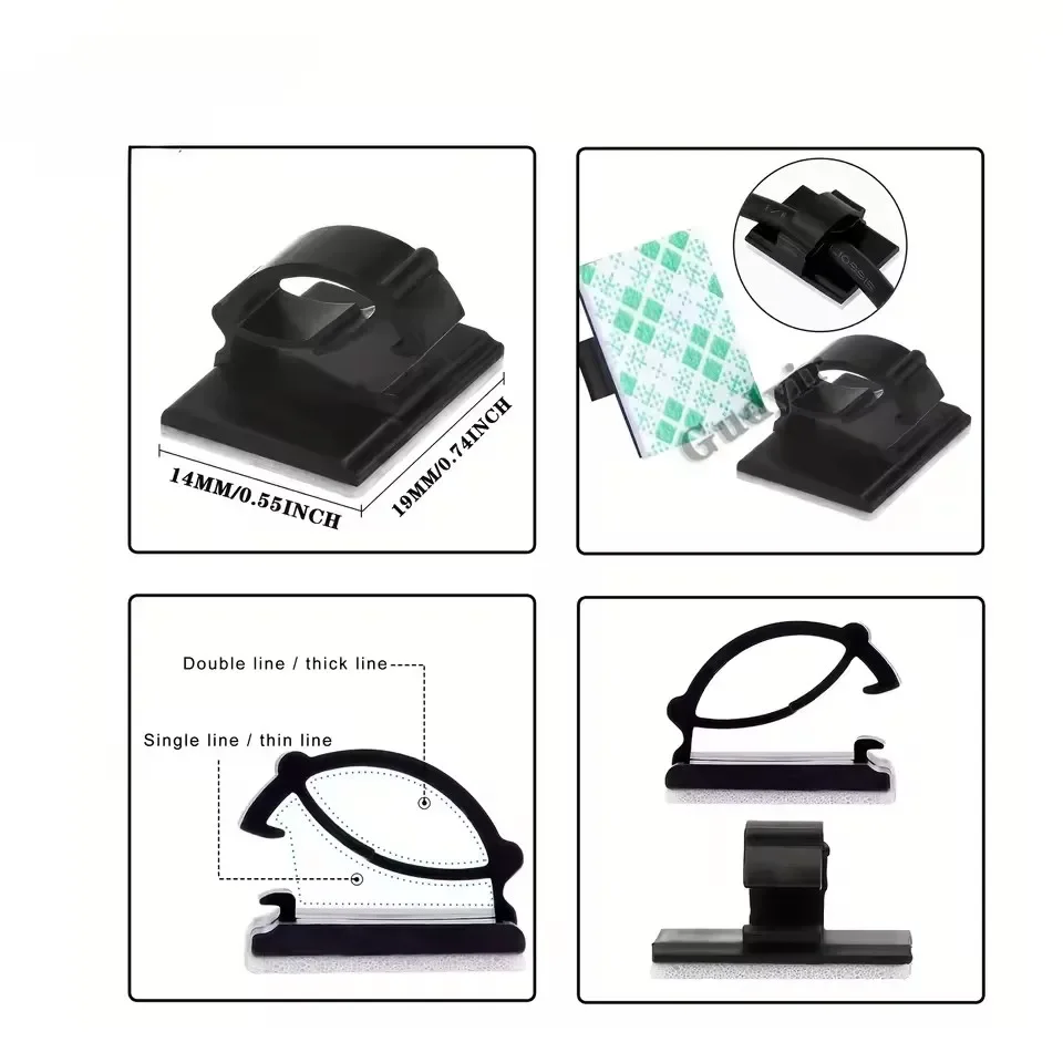 접착식 차량용 케이블 충전선 고정 클립, 전선 정리 클 - Car Organizer 리뷰 및 가격